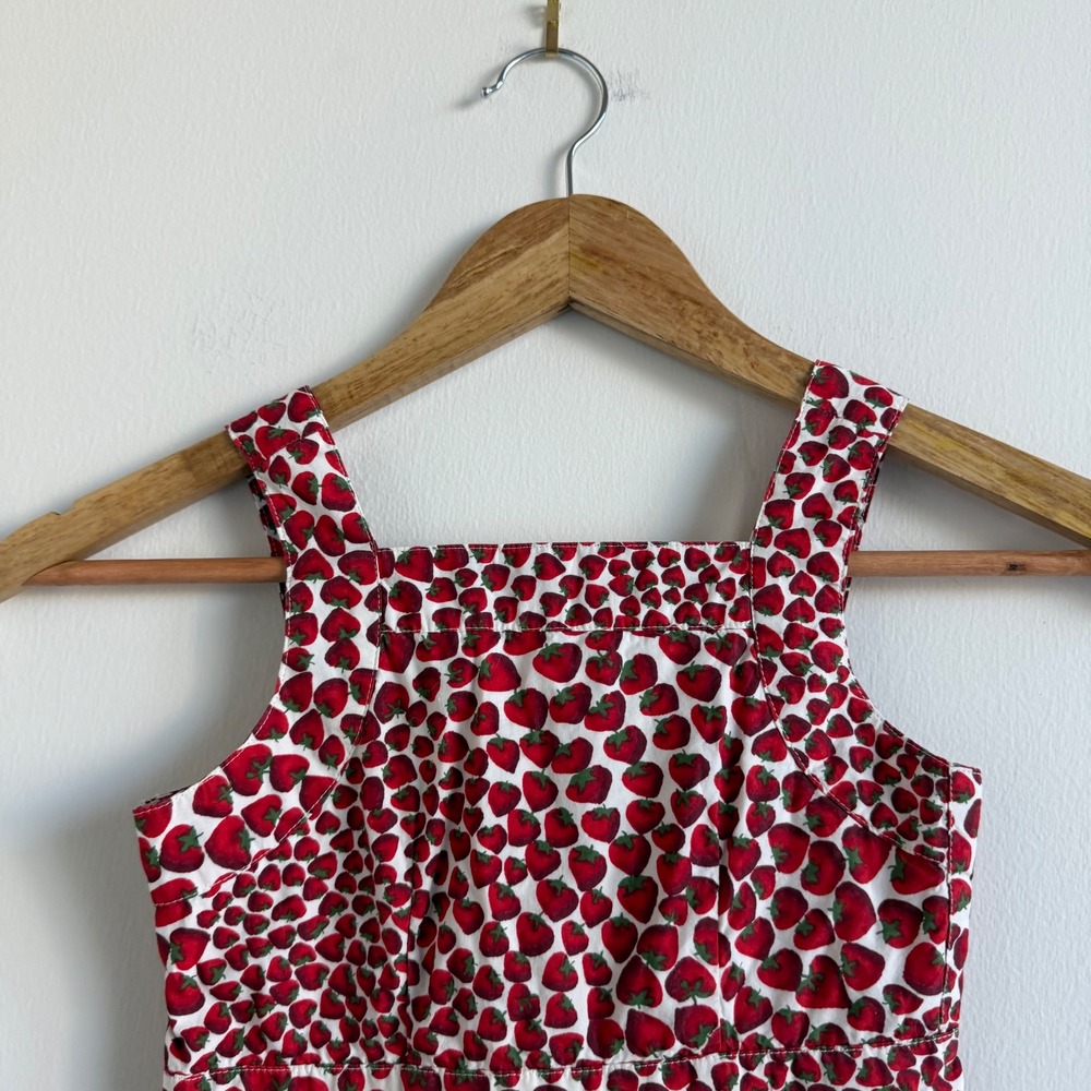 Crewcuts Strawberry Print Cotton Romper Size 5 - Picture 4 of 10